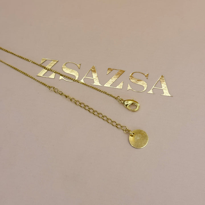 Zircone Rectangular gold plated pendant & bracelet