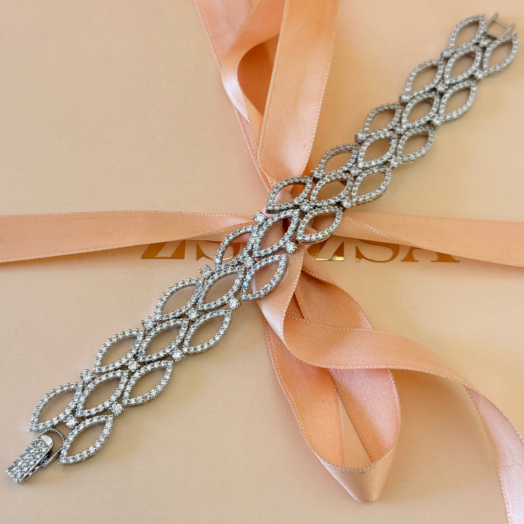 Marquise zircone silver earrings and bracelet