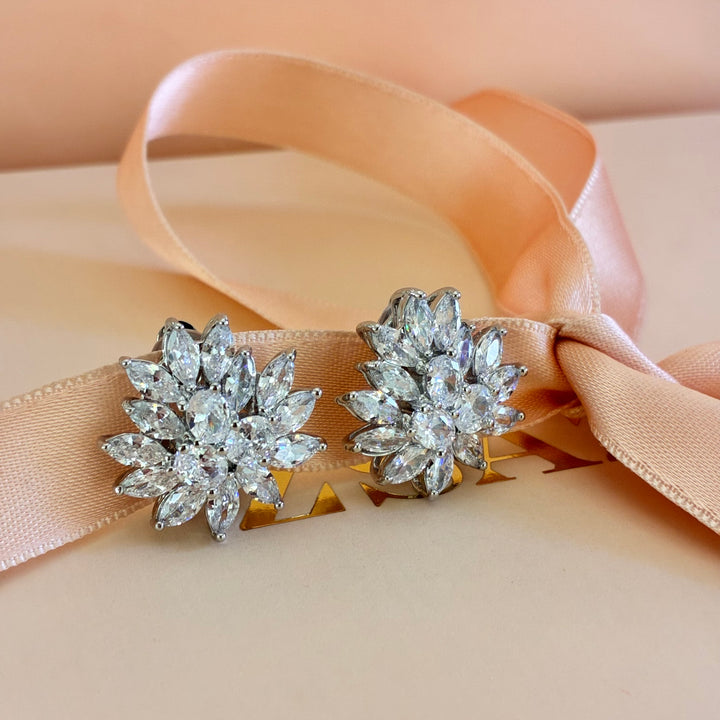 Marquise zircone silver clip on