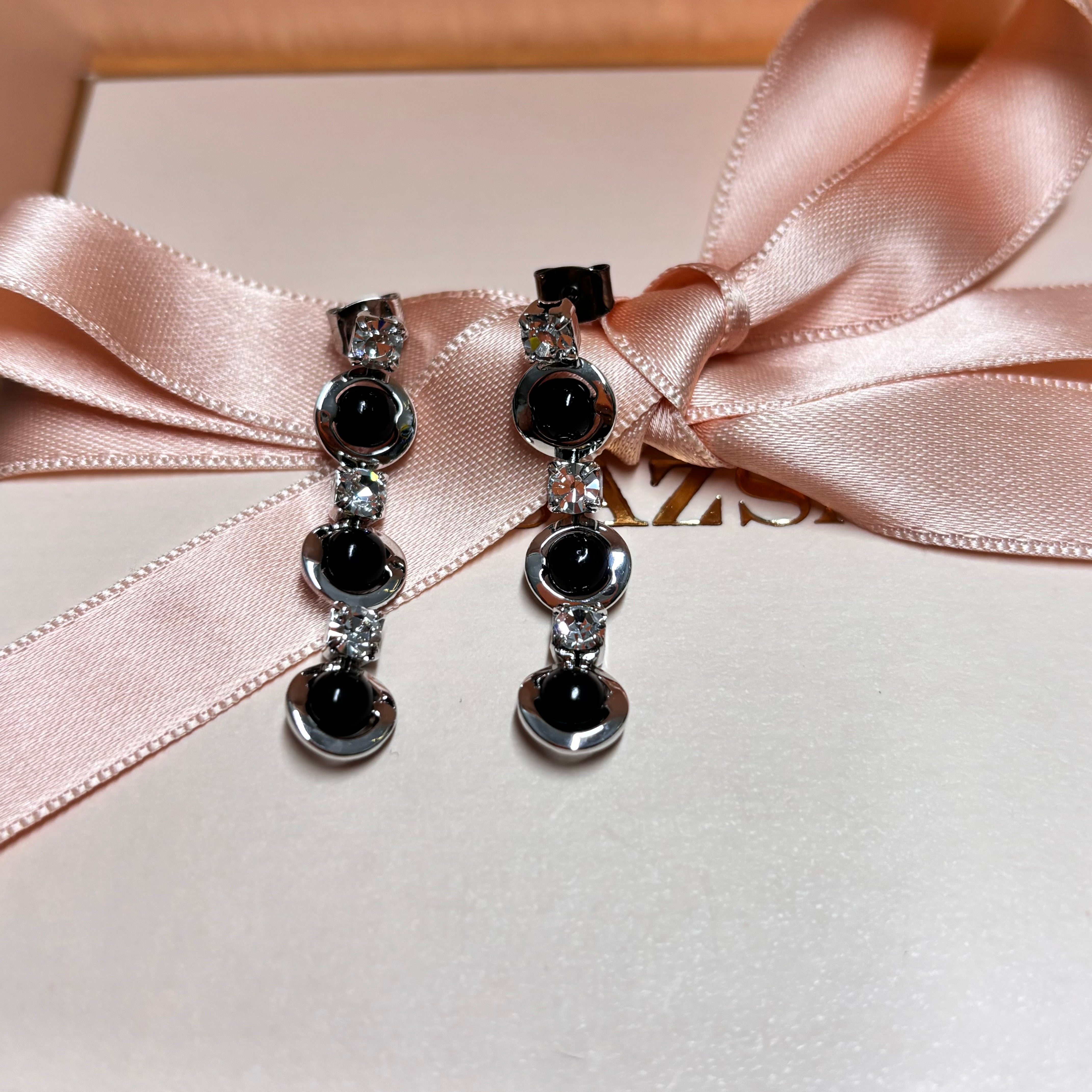 Dainty black earrings