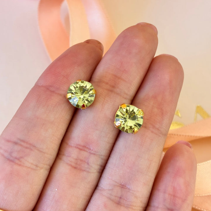 Mint Swarovski crystals studs
