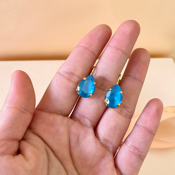 Turquoise Swarovski Crystals hooks