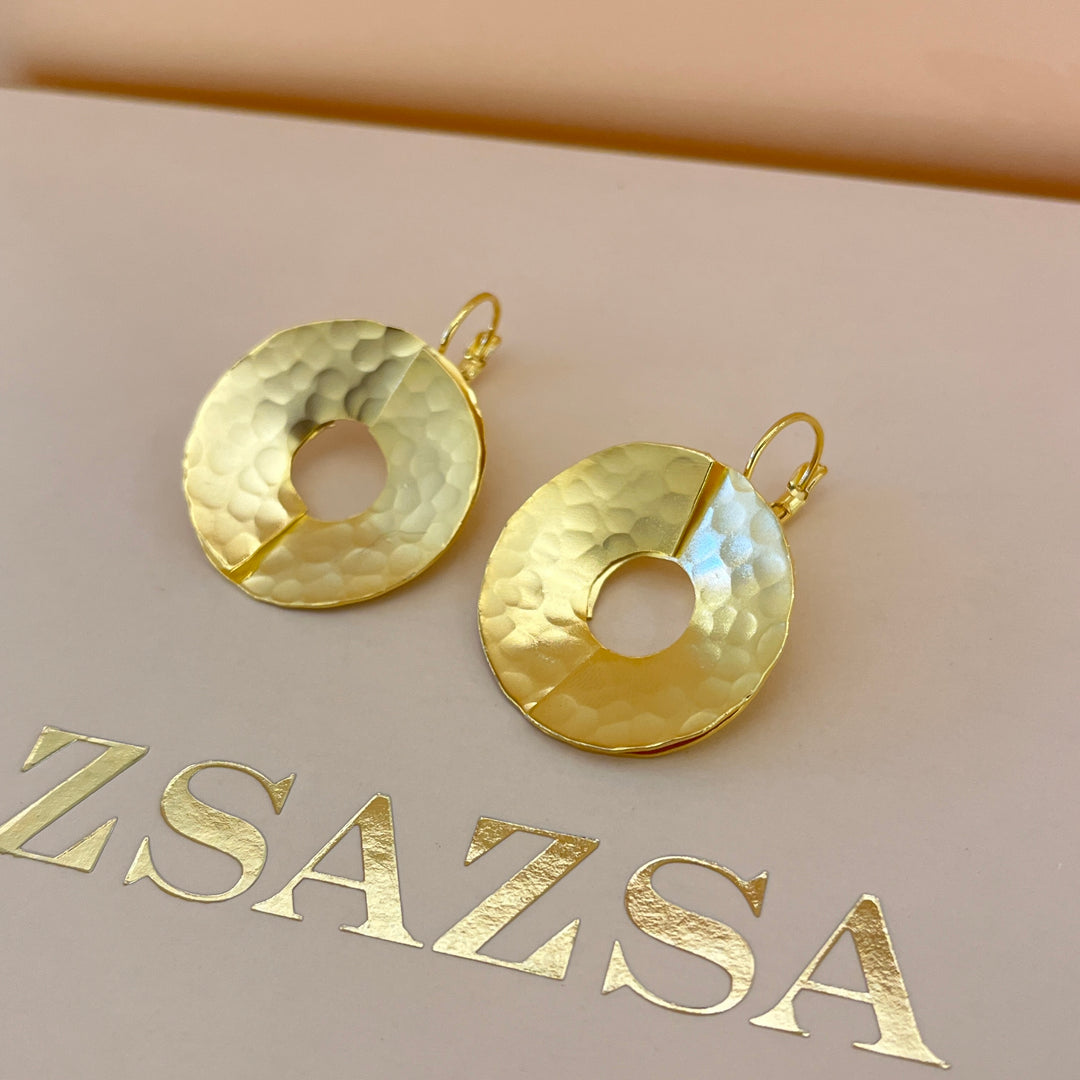 Round gold handmade hooks & ring