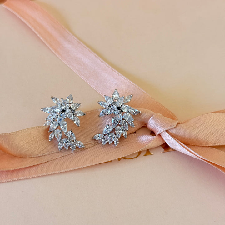 Marquise zircone silver earrings