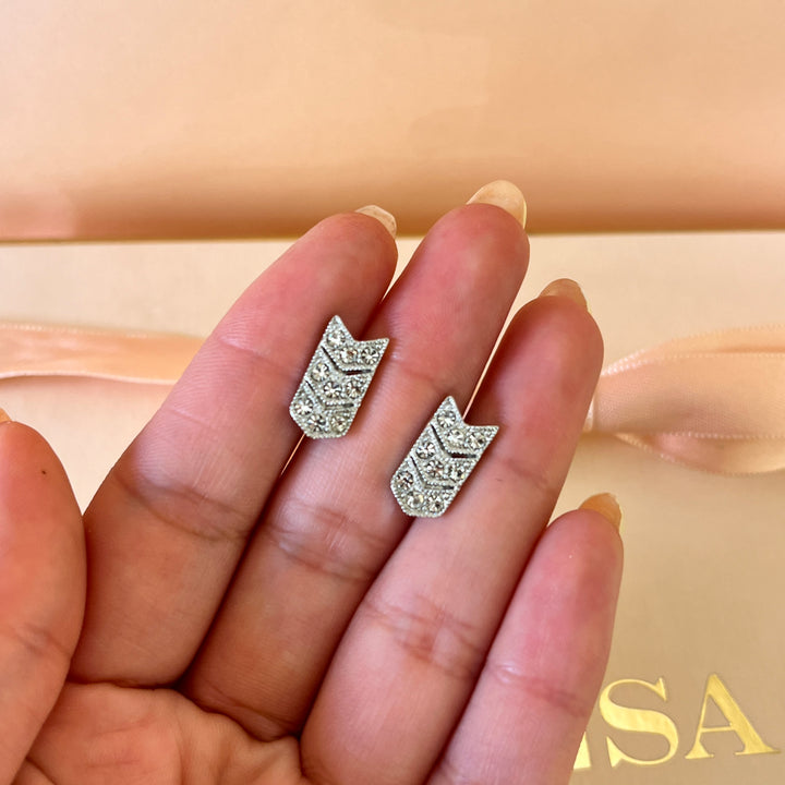 Swarovski crystals white gold plated set