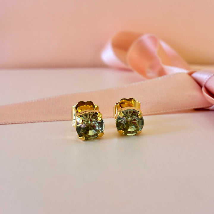 Mint Swarovski crystals studs