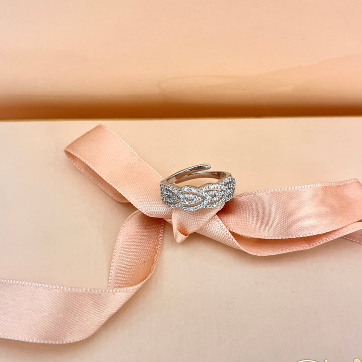 Leaf zircone white gold plated set