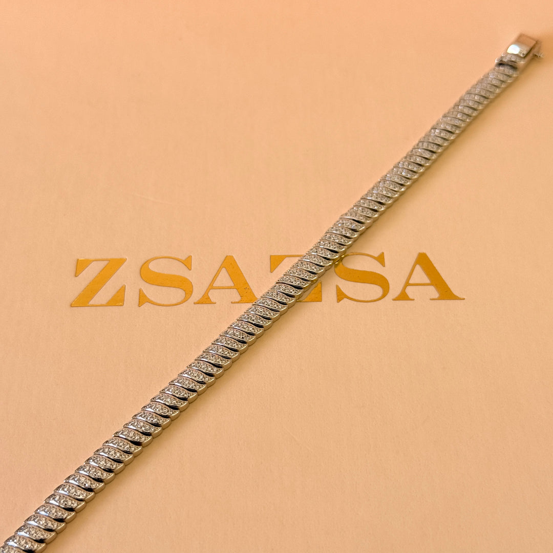 Row Link zircone silver Bracelet