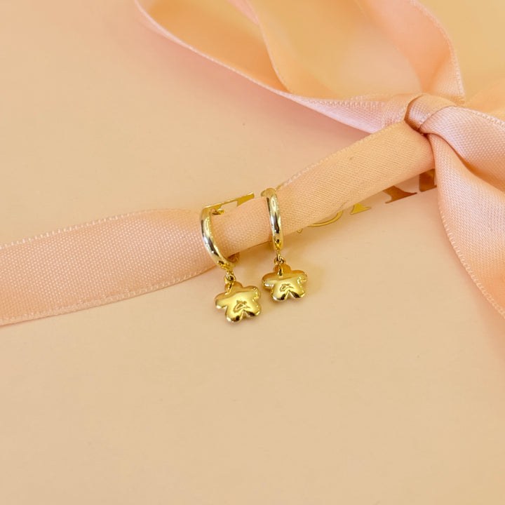 Dainty flower gold plated hoops