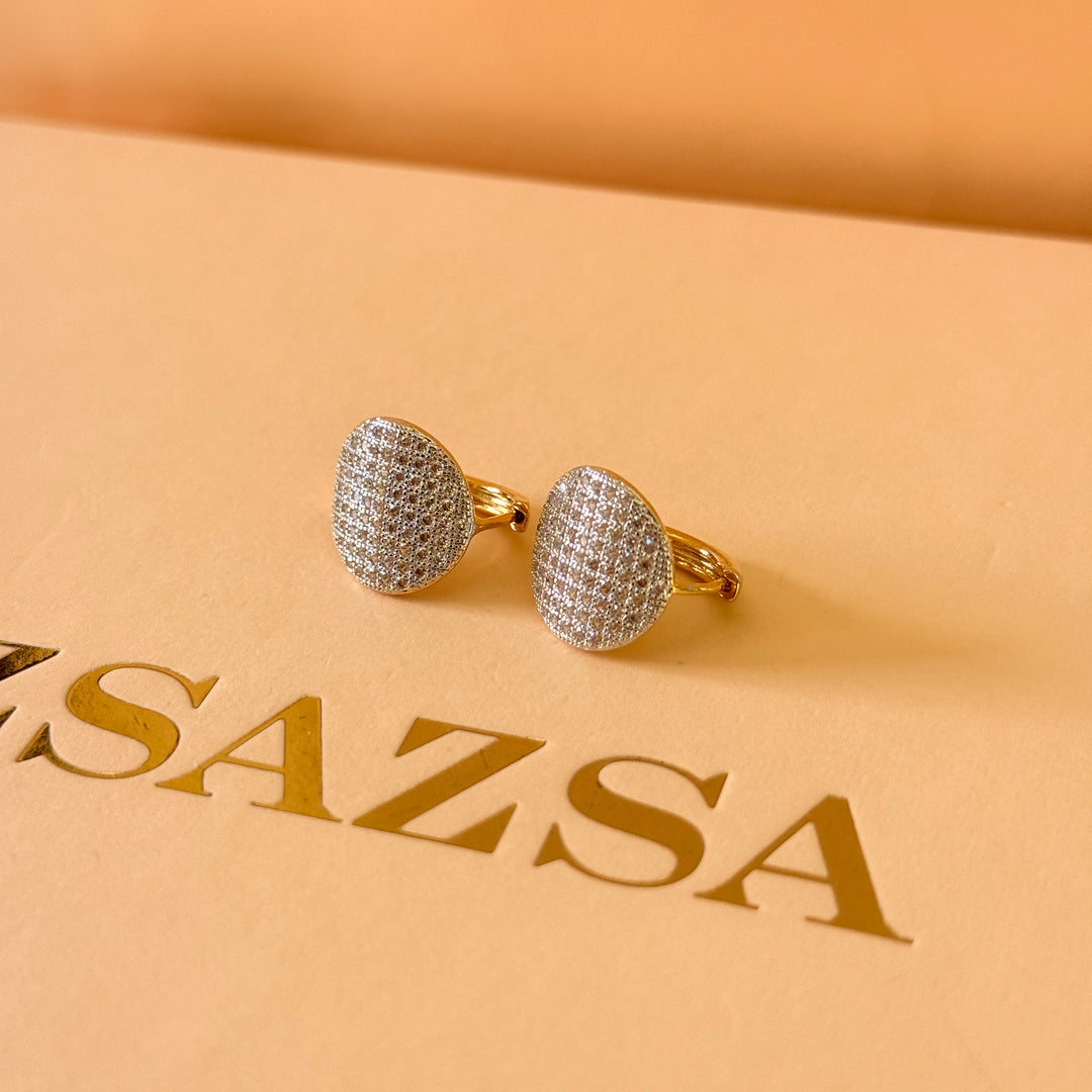 Round zircone gold and silver plated set