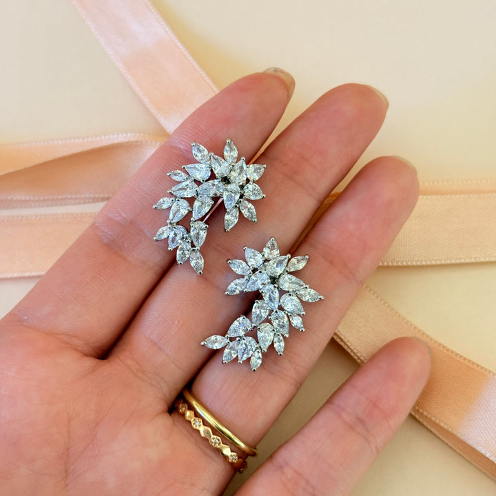 Marquise zircone silver earrings