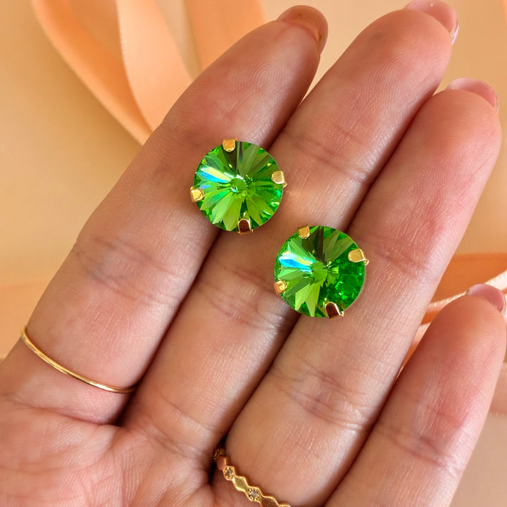 Green Preciosa crystals studs