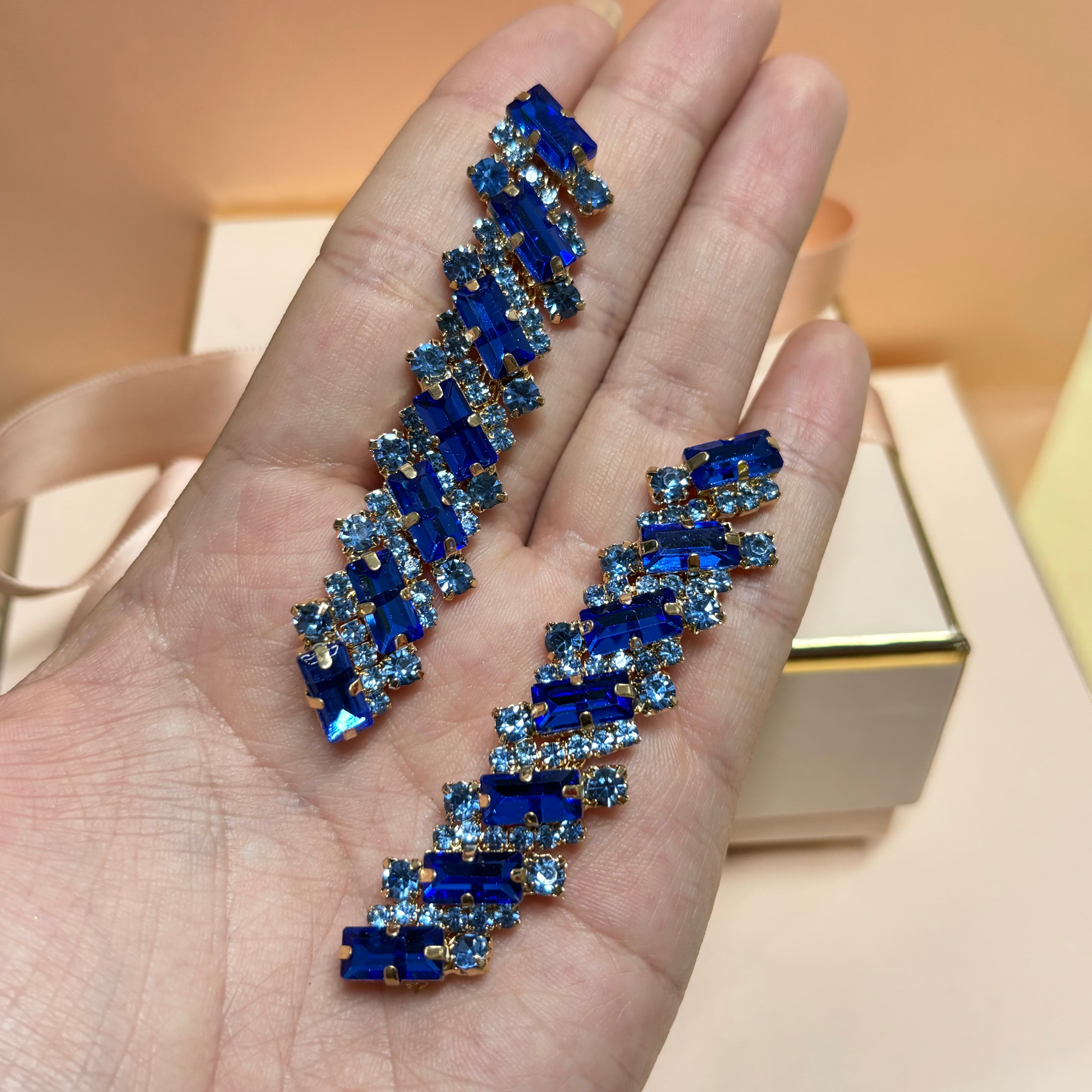 Elegant royal blue earrings