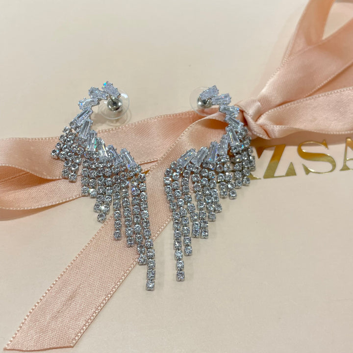 Baguette fringe earrings