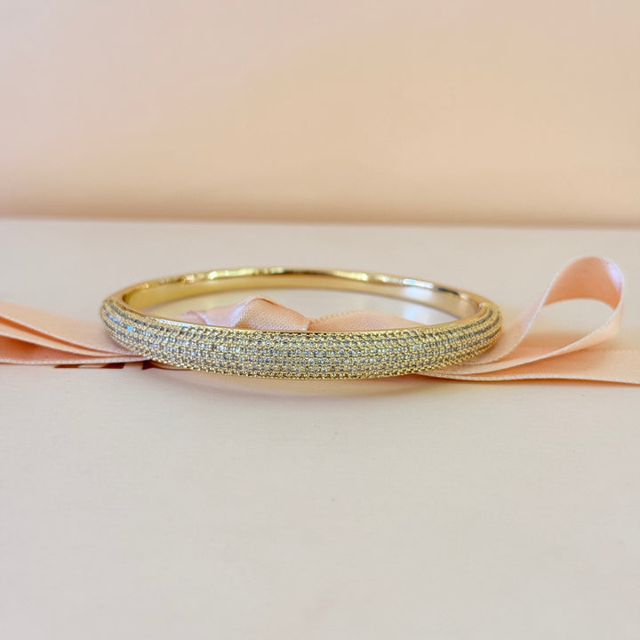 Zircone sparkling gold plated bangle