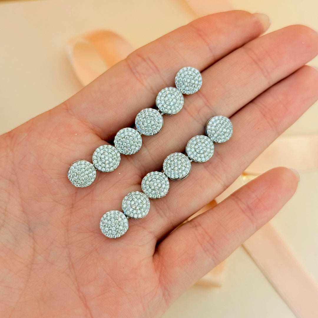 Rounds silver zircone earrings