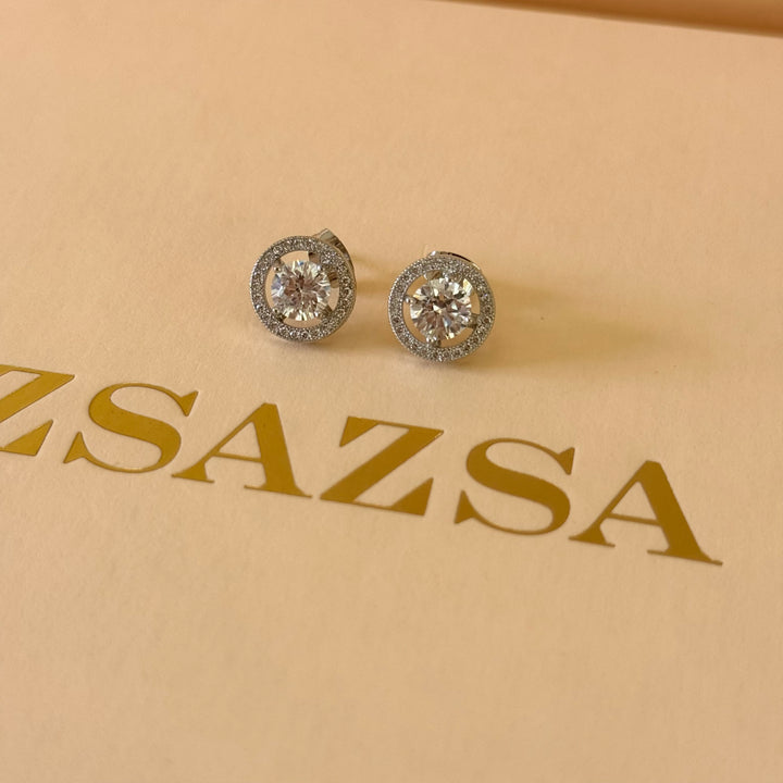 Round zircone silver set