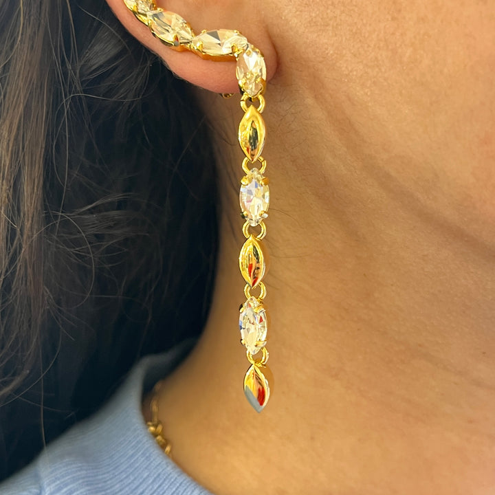 Swarovski crystals Marquise gold plated earrings