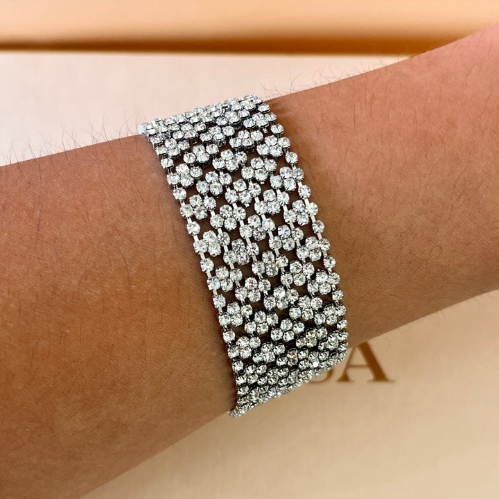 Swarovski crystals white gold plated bracelet