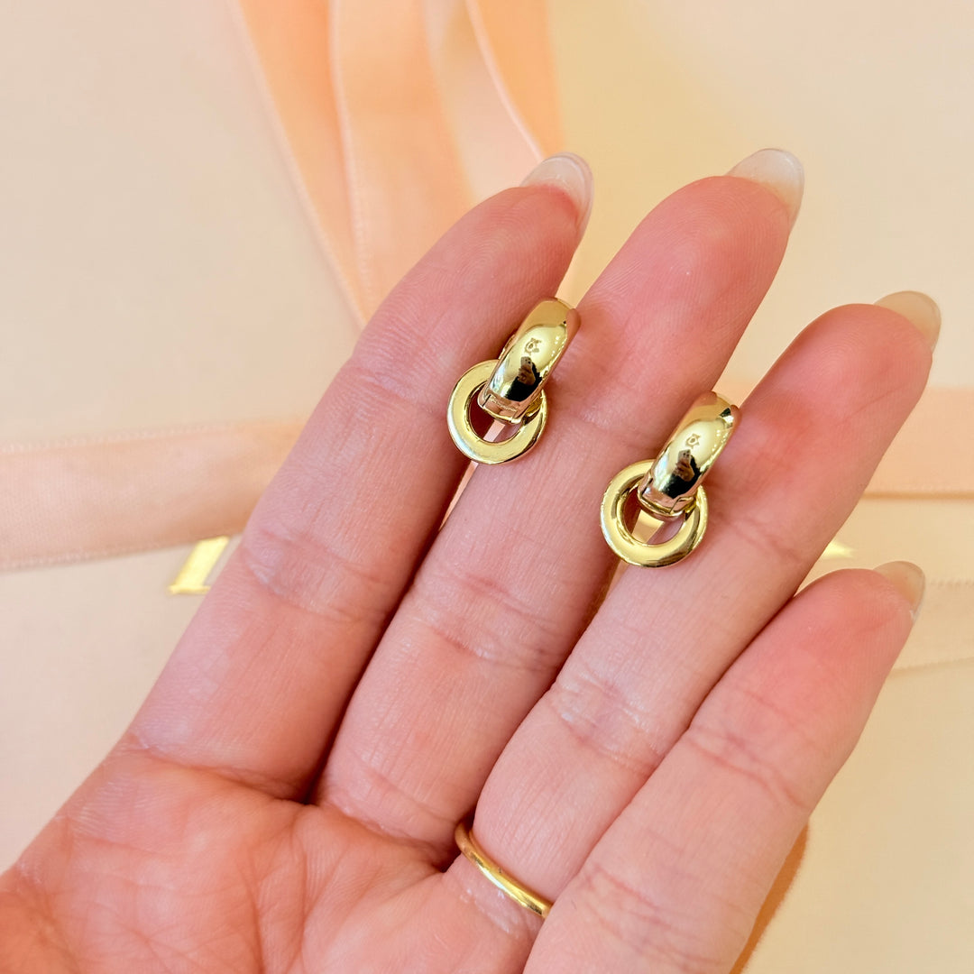 Dainty sterling silver gold plated hoops