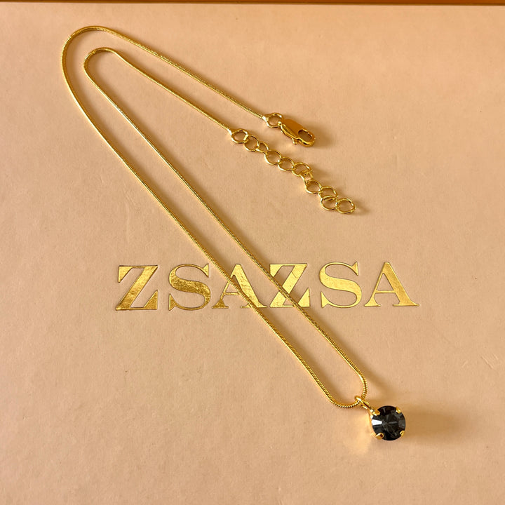 Grey round preciosa crystal pendant