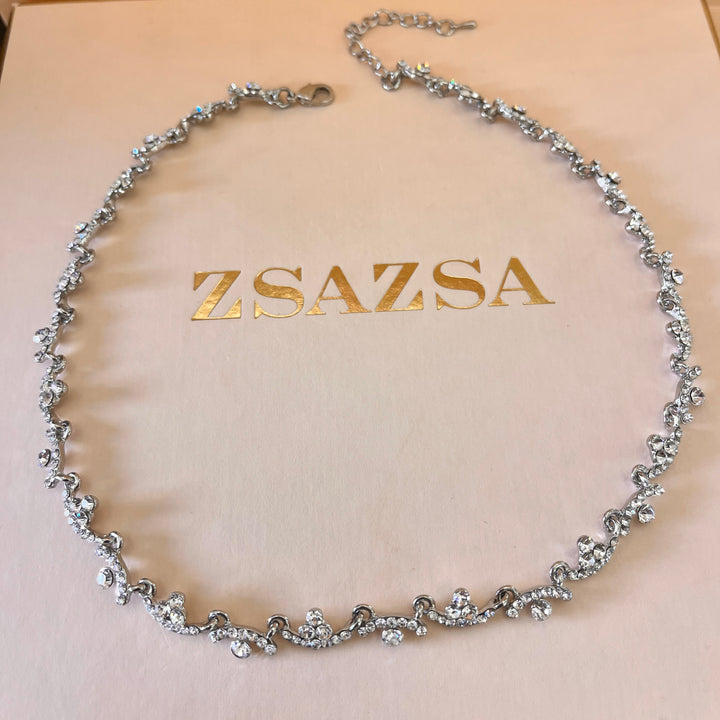 Swarovski crystals round white gold plated set