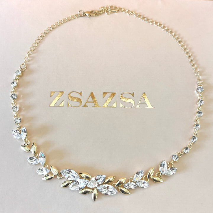 Swarovski crystals marquise gold plated set