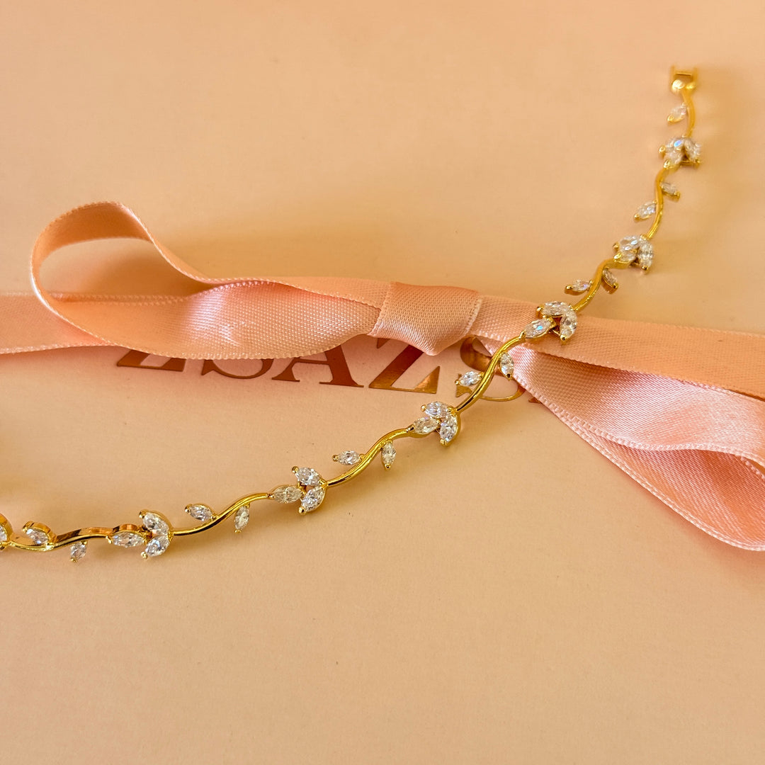 Zircone dainty marquise gold plated bracelet