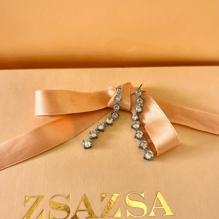 Round zircone white gold plated set