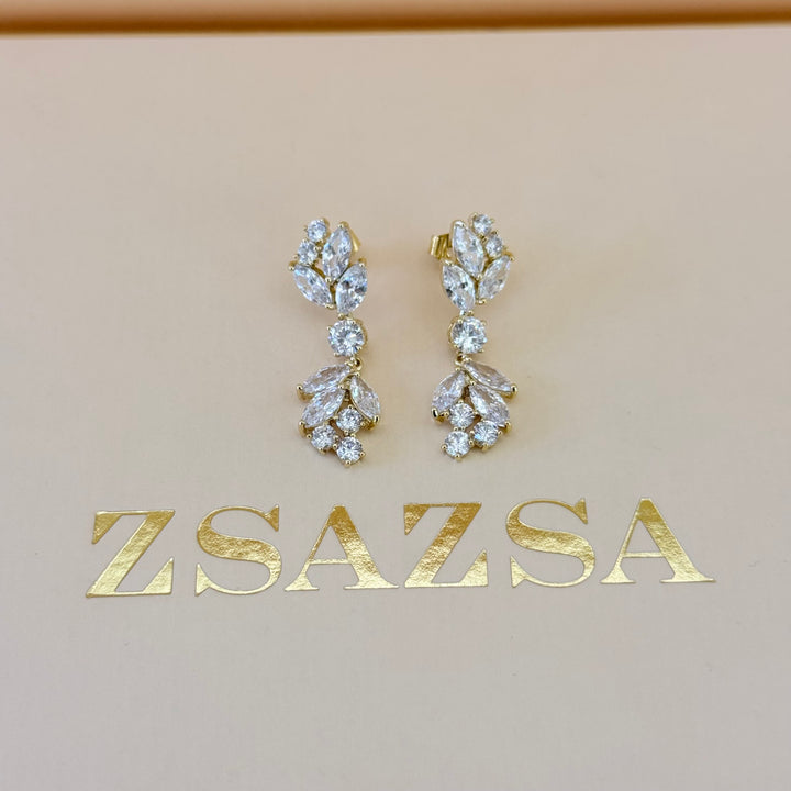 Marquise zircone gold plated set