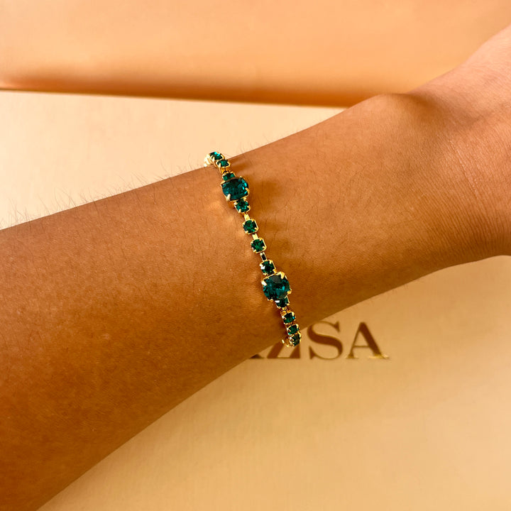 Dark green preciosa crystals bracelet