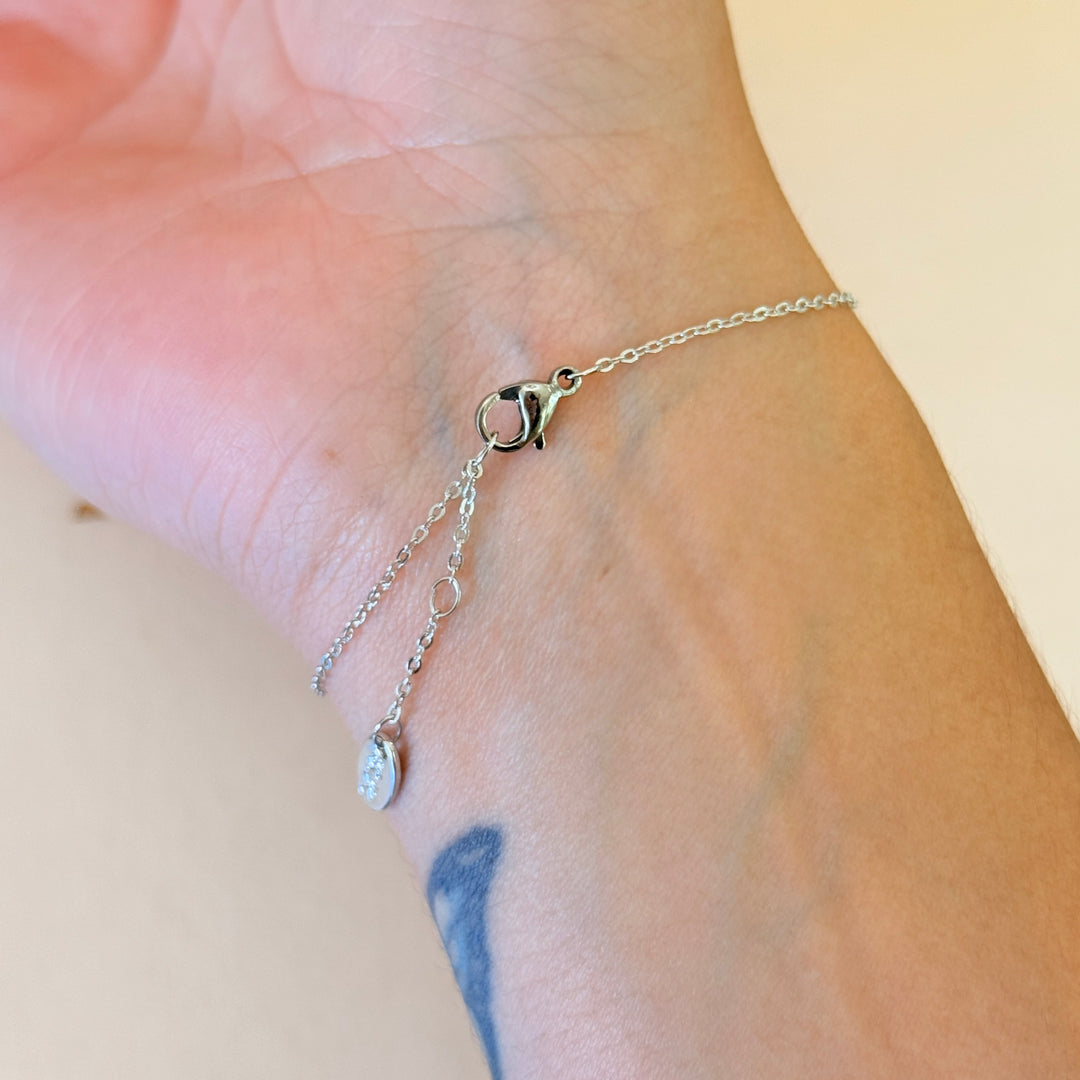 Zircone dainty flowers diver finger bracelet