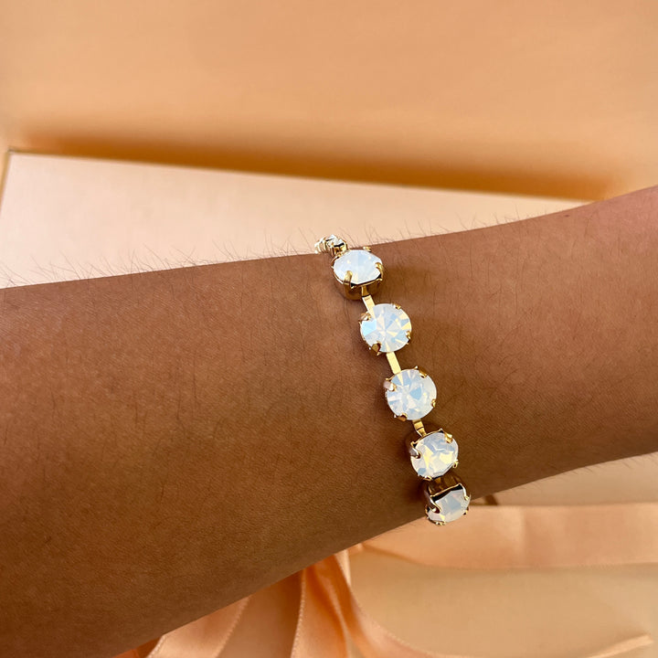 Five white Swarovski crystals bracelet