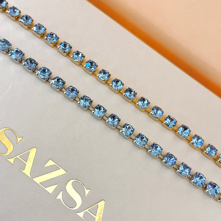 Light blue Swarovski crystals tennis bracelet