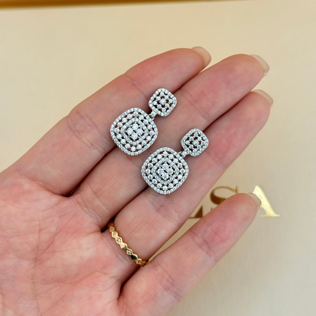 Squares zircone silver set