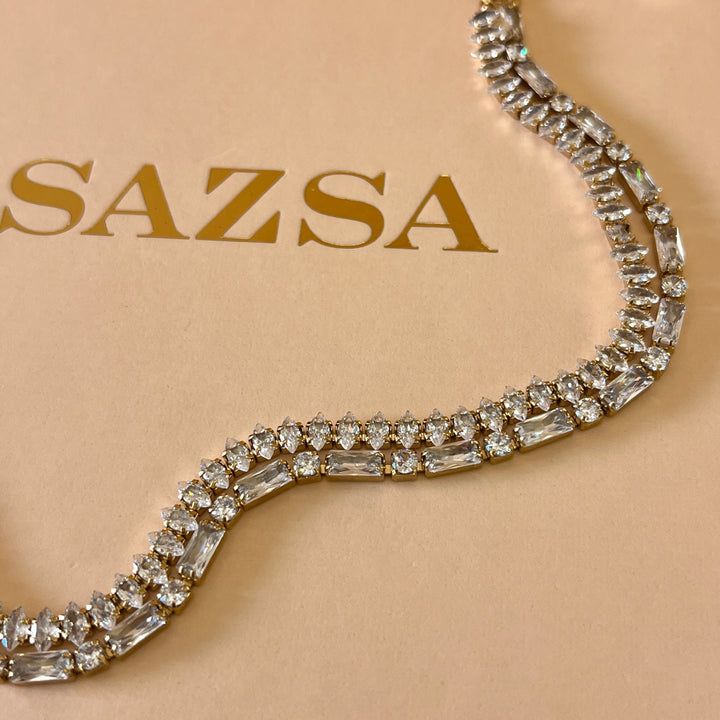 Swarovski crystals marquise and baguette choker