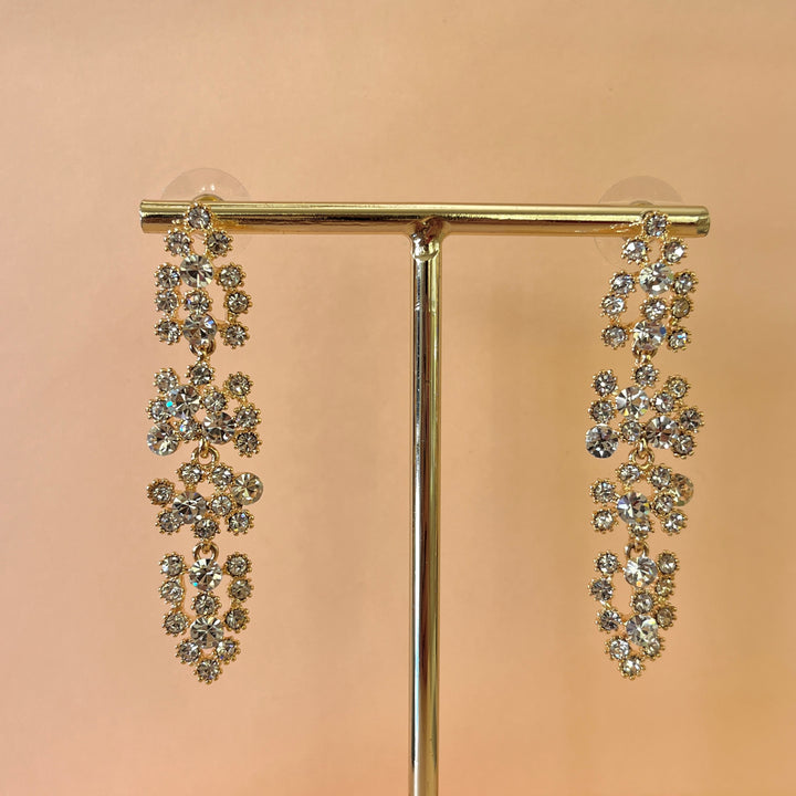 Swarovski crystals round gold plated earrings