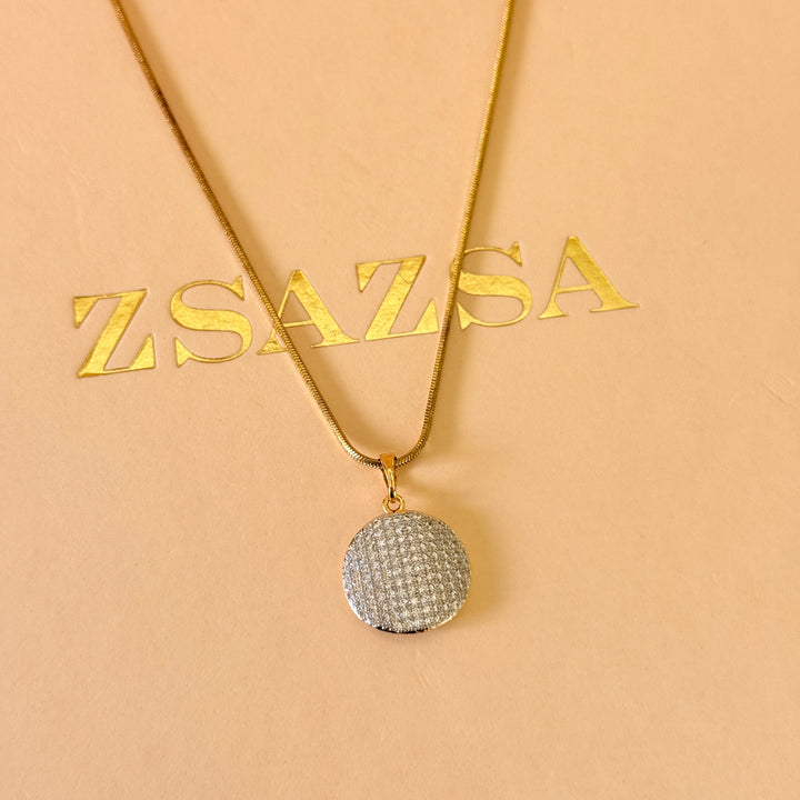 Round zircone gold and silver plated set