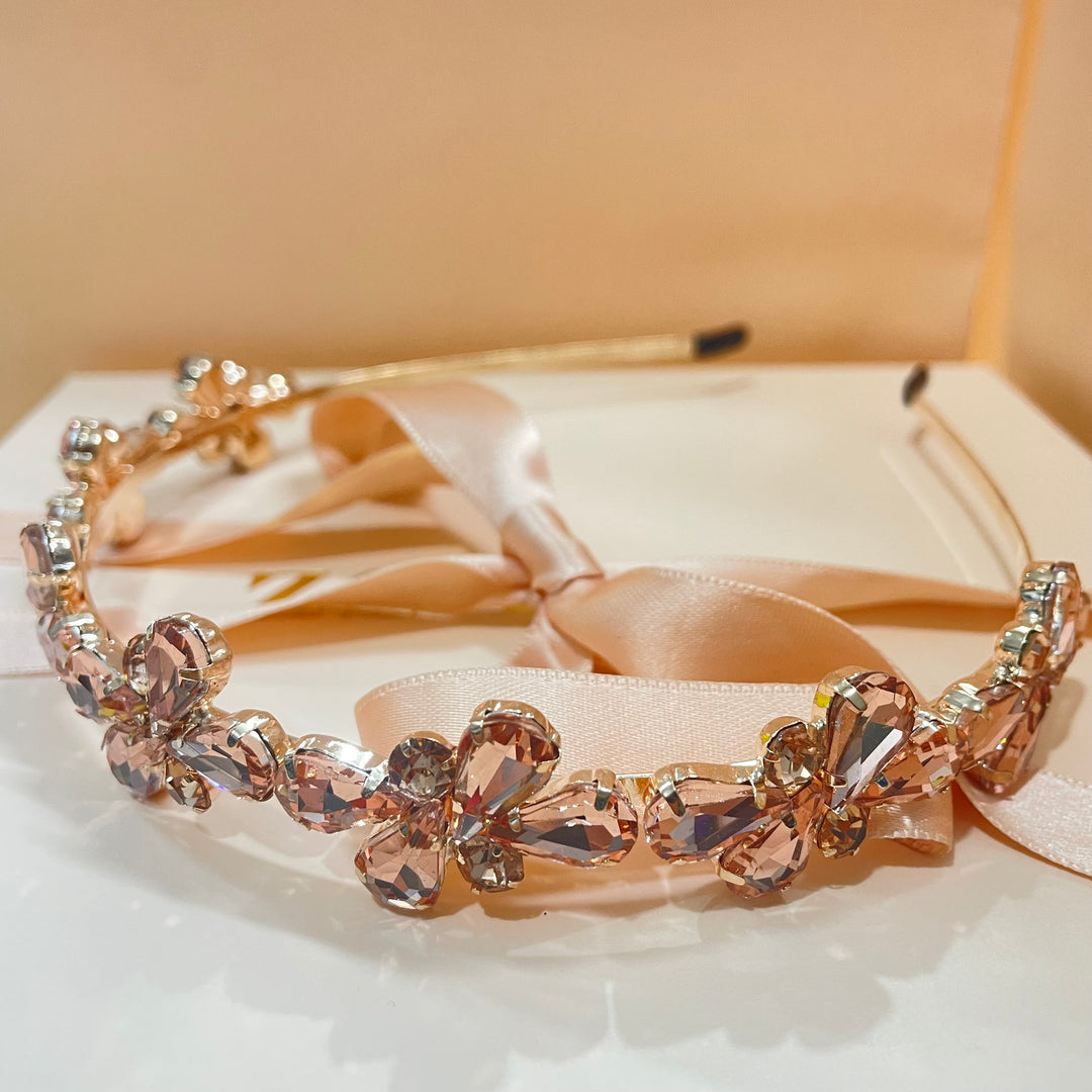 teardrop stone cluster headband