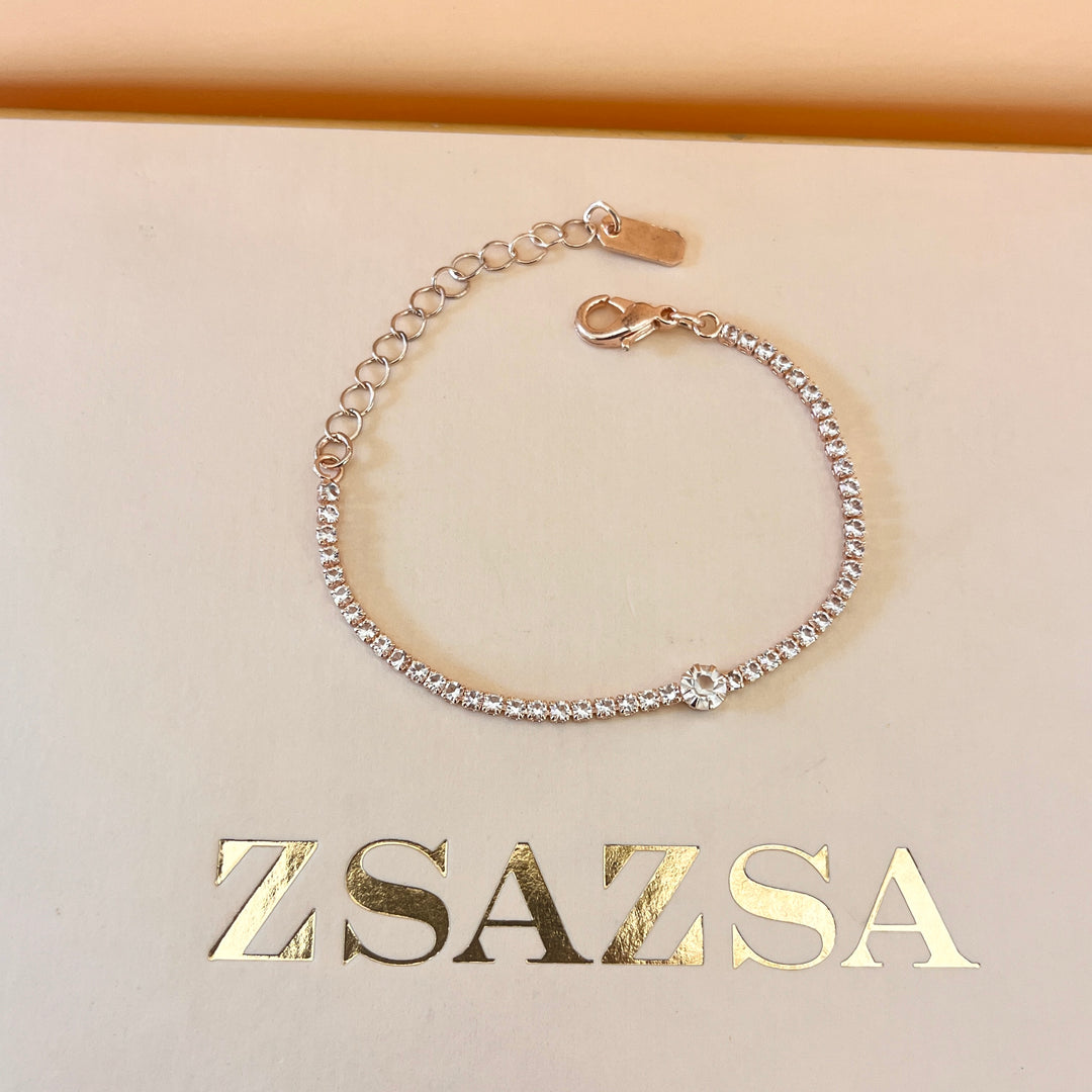 Rhinestone rose gold plated set