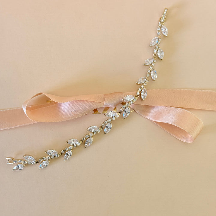 Zircone marquise gold plated bracelet