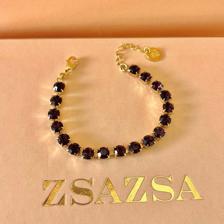 Purple Swarovski crystals bracelet