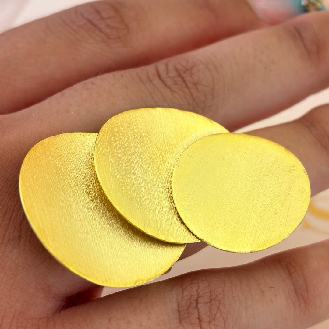 Handmade Three Circle Gold Ring | Gold Plated | ZsaZsa
