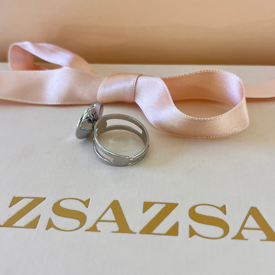 Swarovski crystals white gold plated earrings and ring