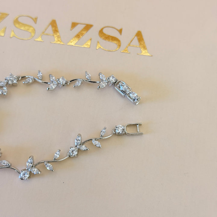 Dainty marquise zircone silver bracelet