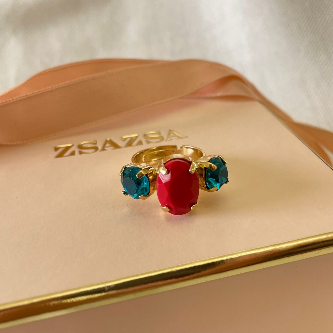 Turquoise & coral