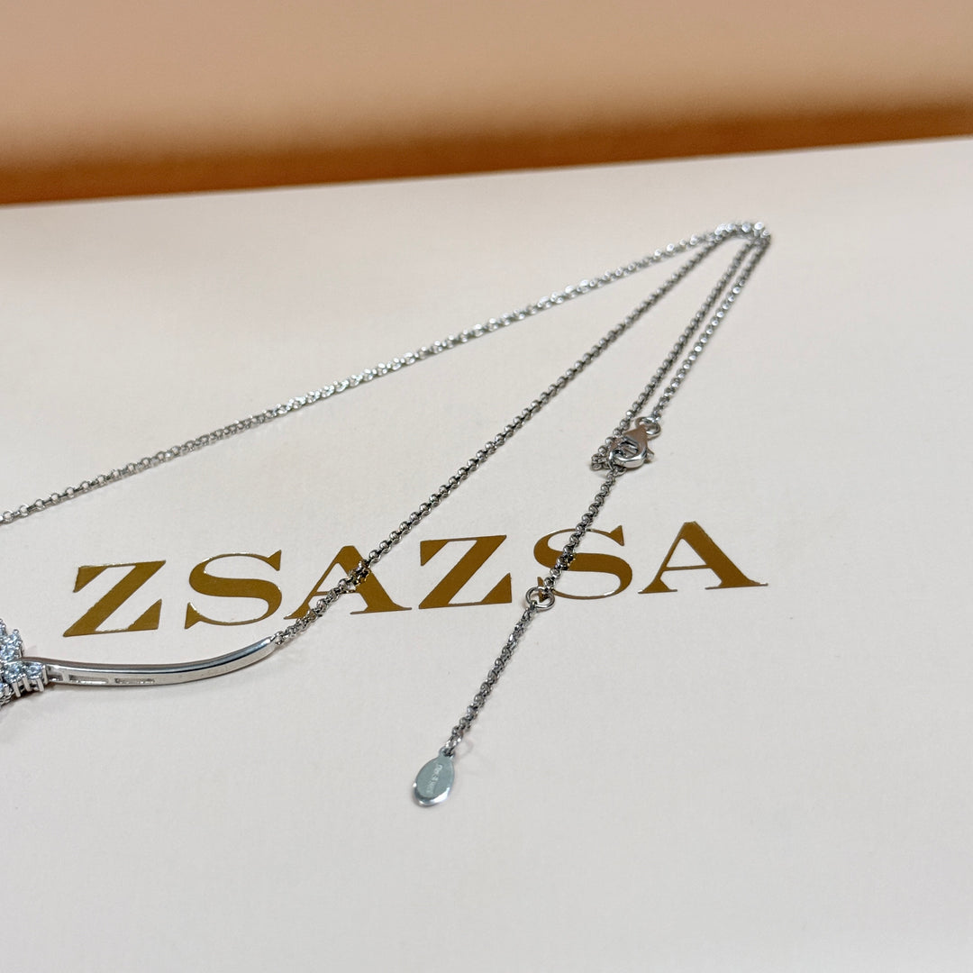Dainty zircone sterling silver necklace