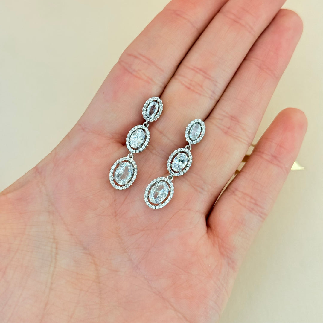 Oval zircone Sterling silver set