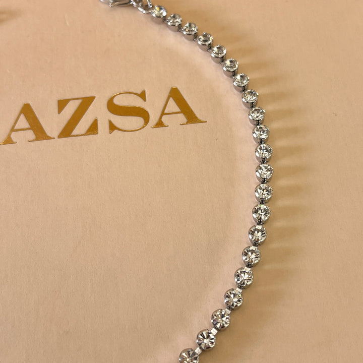 Preciosa crystal white gold plated necklace
