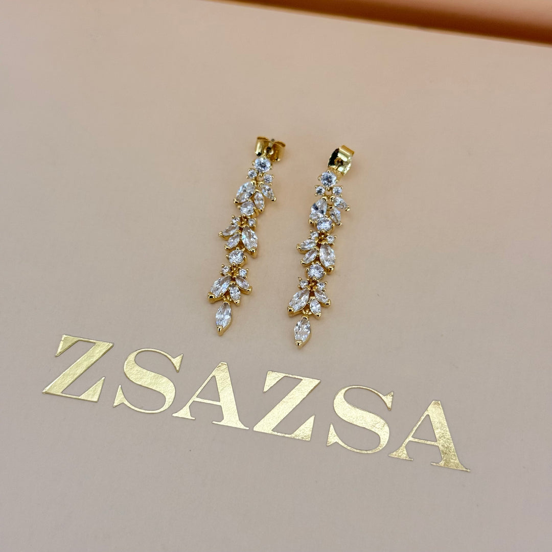 Marquise zircone gold plated set